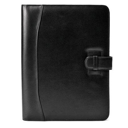 WINN INTERNATIONAL Winn Interntional 4572 Cowhide Napa Leather Letter-Size Portfolio With Easy  Yet Secure  Pull-Tab Closure - Black 4572